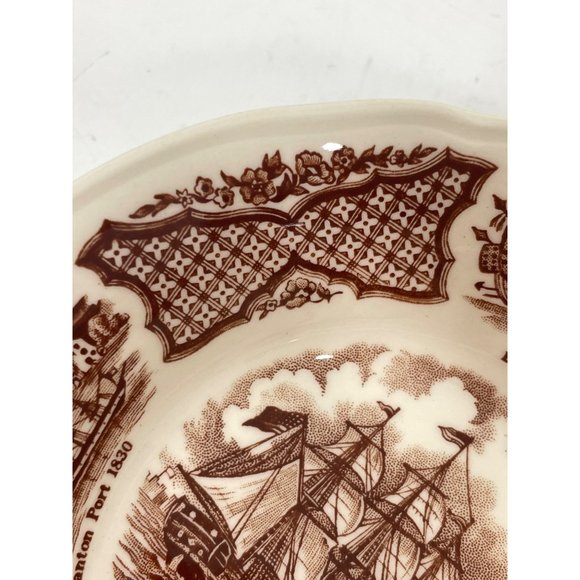 Set of 5 Vintage Bowls Fair Winds USS Portsmouth Off The Barrier Forts Canton - Picture 9 of 15